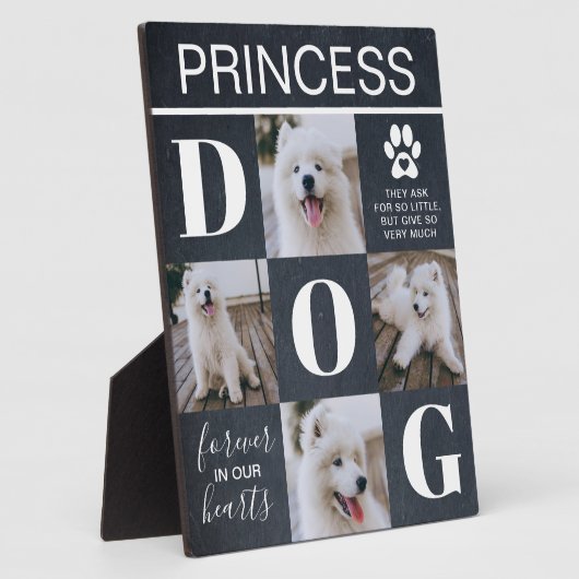 Rustic Slate Dog Memorial 4 Foto Fotoplaat (Zijkant)