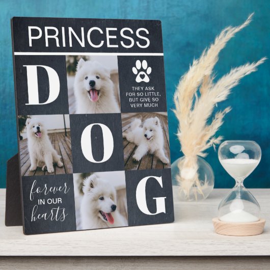 Rustic Slate Dog Memorial 4 Foto Fotoplaat (Zijkant)