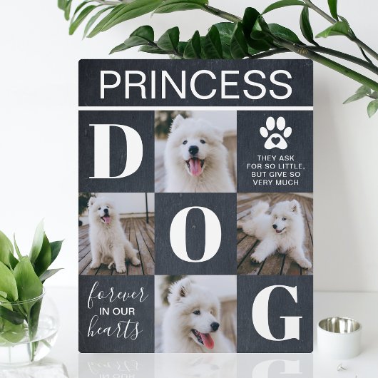 Rustic Slate Dog Memorial 4 Foto Fotoplaat