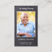 Rustic Slate Funeral Photo Memorial Prayer Kaart Contactkaartje (Voorkant)
