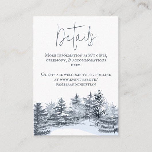 Rustic Slate Gray Forest Wedding Details Advice Ca Advieskaart (Voorkant)