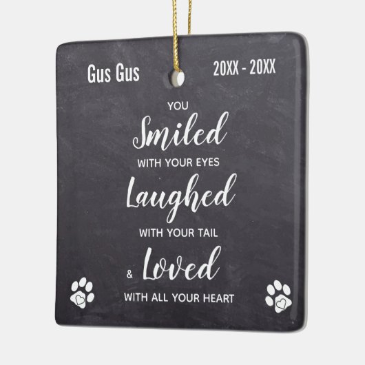 Rustic Slate Herdenking Quote Keepslag Memorial Keramisch Ornament (Links)