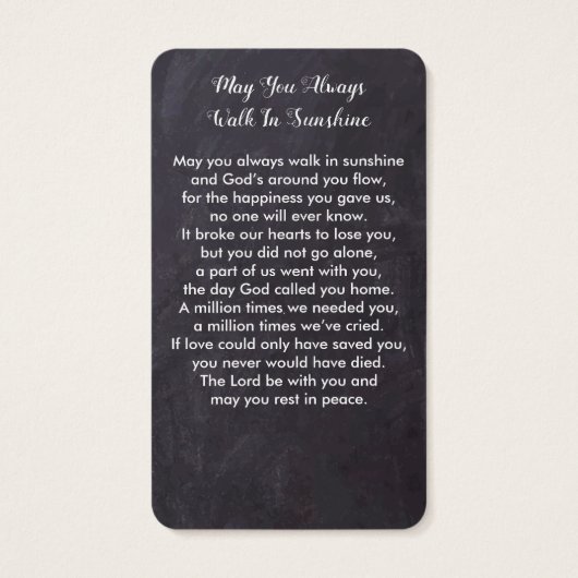 Rustic Slate Photo Sympathie Funeral Prayer Kaart (Achterkant)