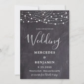 Rustic Slate String Lights County QR Code Weddensc Kaart (Voorkant)