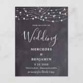 Rustic Slate String Lights County QR Code Weddensc Uitnodiging Briefkaart (Voorkant)