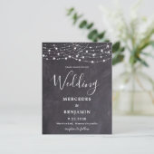 Rustic Slate String Lights Simple County Wedding Uitnodiging Briefkaart (Staand voorkant)