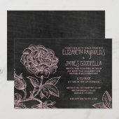 Rustic Slate Wedding Invitations Kaart (Voorkant / Achterkant)