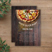 Rustic Slice Pizza Baby shower Bedankkaart