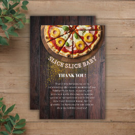 Rustic Slice Pizza Baby shower Bedankkaart
