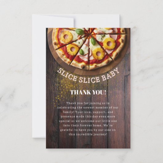 Rustic Slice Pizza Baby shower Bedankkaart (Voorkant)