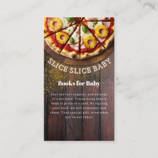 Rustic Slice Pizza Baby shower Informatiekaartje (Voorkant)