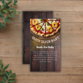 Rustic Slice Pizza Baby shower Informatiekaartje