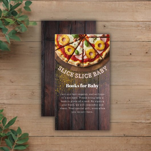 Rustic Slice Pizza Baby shower Informatiekaartje