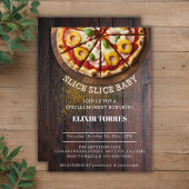 Rustic Slice Pizza Baby shower Kaart