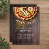 Rustic Slice Pizza Baby shower Kaart