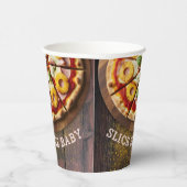 Rustic Slice Pizza Baby shower Papieren Bekers (Rechts)