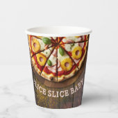 Rustic Slice Pizza Baby shower Papieren Bekers (Voorkant)