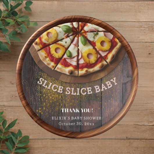 Rustic Slice Pizza Baby shower Papieren Bordje