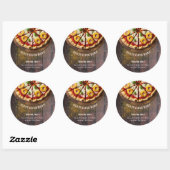 Rustic Slice Pizza Baby shower Ronde Sticker (Vel)
