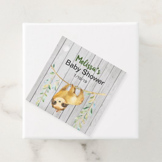 Rustic Sloth Baby shower Bedankjes Labels (In situ)