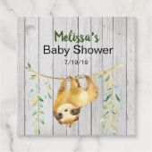 Rustic Sloth Baby shower Bedankjes Labels (Voorkant)