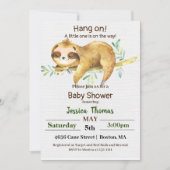 Rustic Sloth Baby shower Kaart (Voorkant)