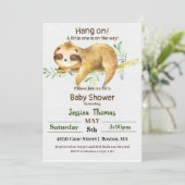 Rustic Sloth Baby shower Kaart (Staand voorkant)