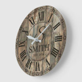 Rustic Smith Family wall Clock | Farmhouse Decor  Grote Klok (Hoek)
