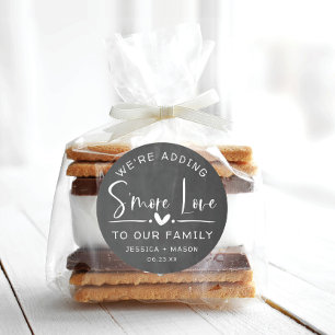 Rustic S'more Love Favor Classic Round Sticker