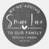 Rustic S'more Love Favor Classic Round Sticker (Voorkant)