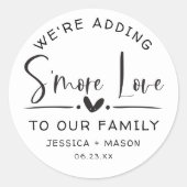 Rustic S'more Love Favor Ronde Sticker (Voorkant)