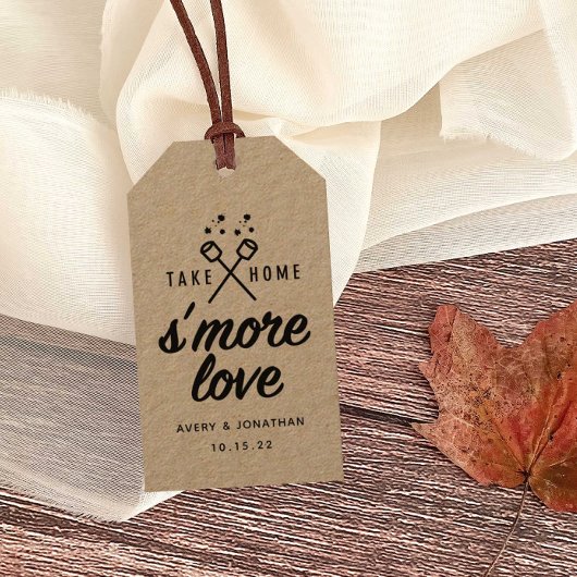 Rustic S'more Love Kraft Wedding Favor Labels Cadeaulabel