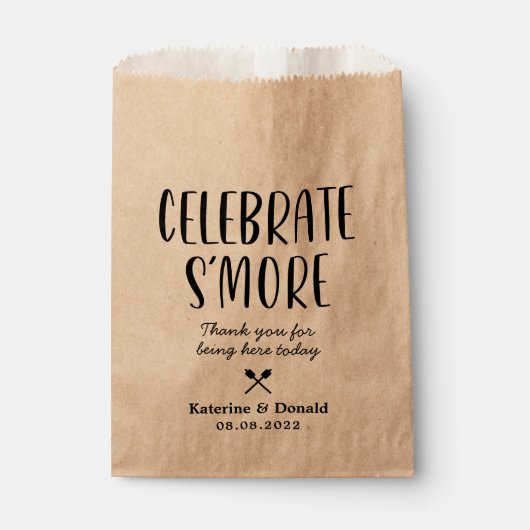 Rustic S'more Love Wedding Favor Bag Bedankzakje (Voorkant)