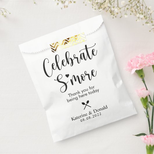 Rustic S'more Love Wedding Favor Bag Bedankzakje (Gezegeld)