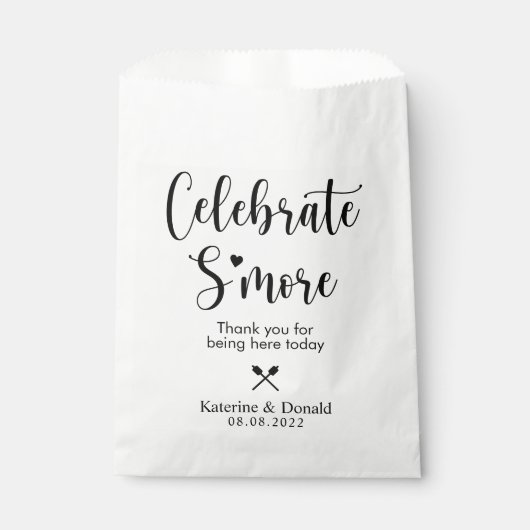 Rustic S'more Love Wedding Favor Bag Bedankzakje (Voorkant)