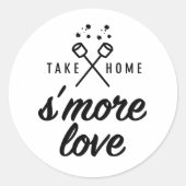 Rustic S'more Love Wedding Favor Ronde Sticker (Voorkant)