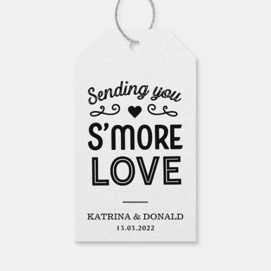 Rustic S'more Love Wedding Gift Labels Cadeaulabel (Achterkant)