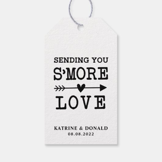 Rustic S'more Love Wedding Gift Labels Cadeaulabel (Achterkant)