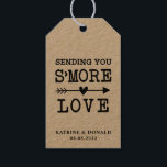 Rustic S'more Love Wedding Gift Labels Cadeaulabel<br><div class="desc">S'more Love Country Wedding. Voeg een leuke kleur en unieke stijl toe aan je bruiloft of vrijgezellenfeest. Een vrijgezellenfeest-gunsttas is een geweldige aanvulling op partijplanning. Deze unieke tassen zullen gemakkelijk als geschenk worden gebruikt en kunnen als een mooie decoratie dienen op je trouwreceptie of vrijgezellenfeest. Het perfecte hoopje voor je...</div>