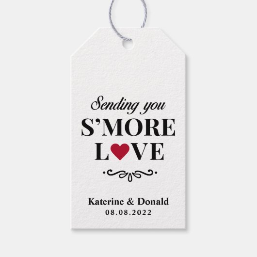 Rustic S'more Love Wedding Gift Labels Cadeaulabel (Voorkant)
