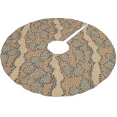 Rustic Snake Skin Camo Pattern Beige Brown Grey Kerstboom Rok (Gekanteld)