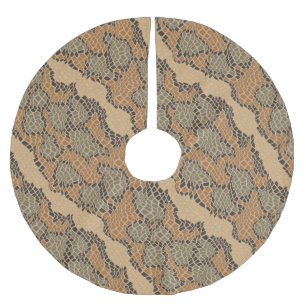 Rustic Snake Skin Camo Pattern Beige Brown Grey Kerstboom Rok