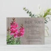 Rustic Snapdragon Bridal Shower-uitnodigingen Kaart (Staand voorkant)