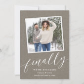 Rustic Snapshot Photo Verloving Aankondiging (Voorkant)