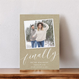 Rustic Snapshot Photo Verloving Aankondiging