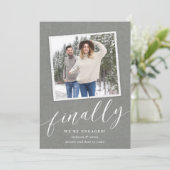 Rustic Snapshot Photo Verloving Aankondiging (Staand voorkant)