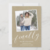 Rustic Snapshot Photo Verloving Aankondiging (Voorkant)