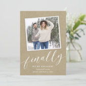 Rustic Snapshot Photo Verloving Aankondiging (Staand voorkant)