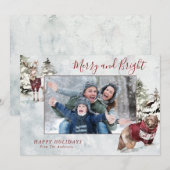 Rustic Sneeuwscène voor feestdagen met uw foto Feestdagenkaart (Voorkant / Achterkant)