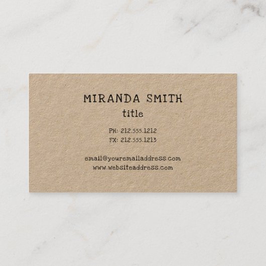 RUSTIC-snijddiagram slagerswinkel Visitekaartje (Achterkant)